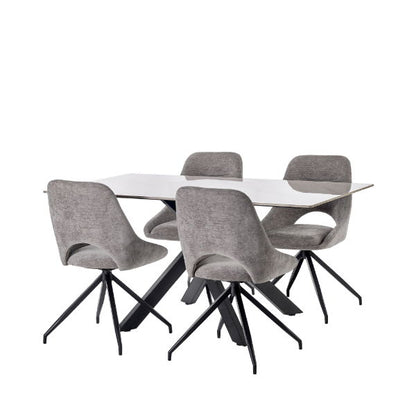 Bradley White Marble Dining Table