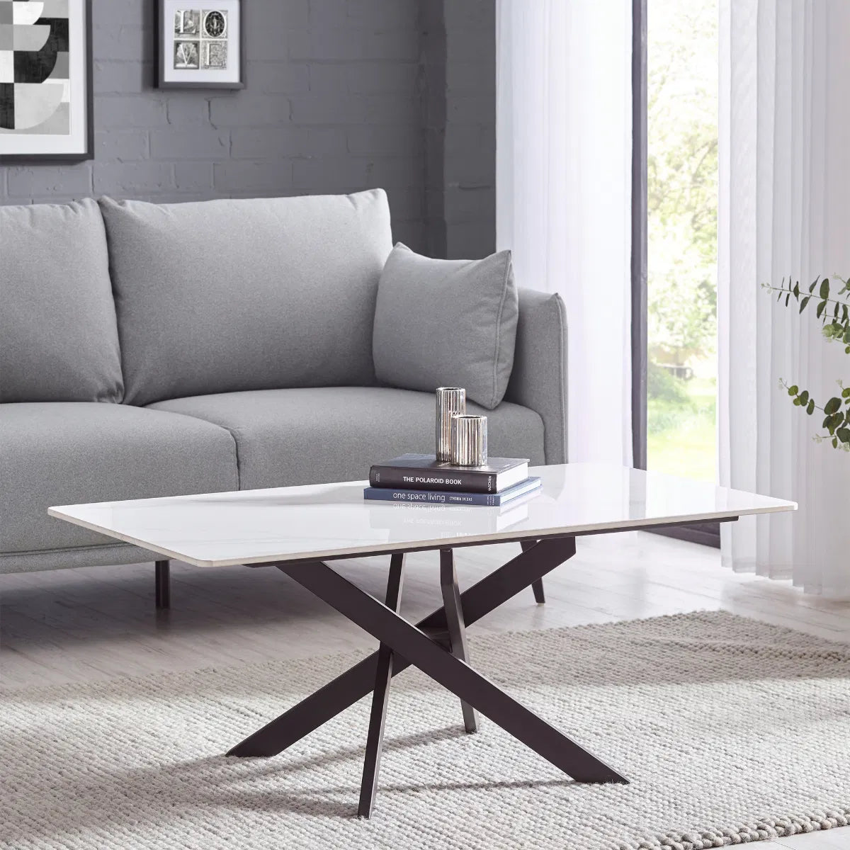 Bradley White Marble Coffee Table