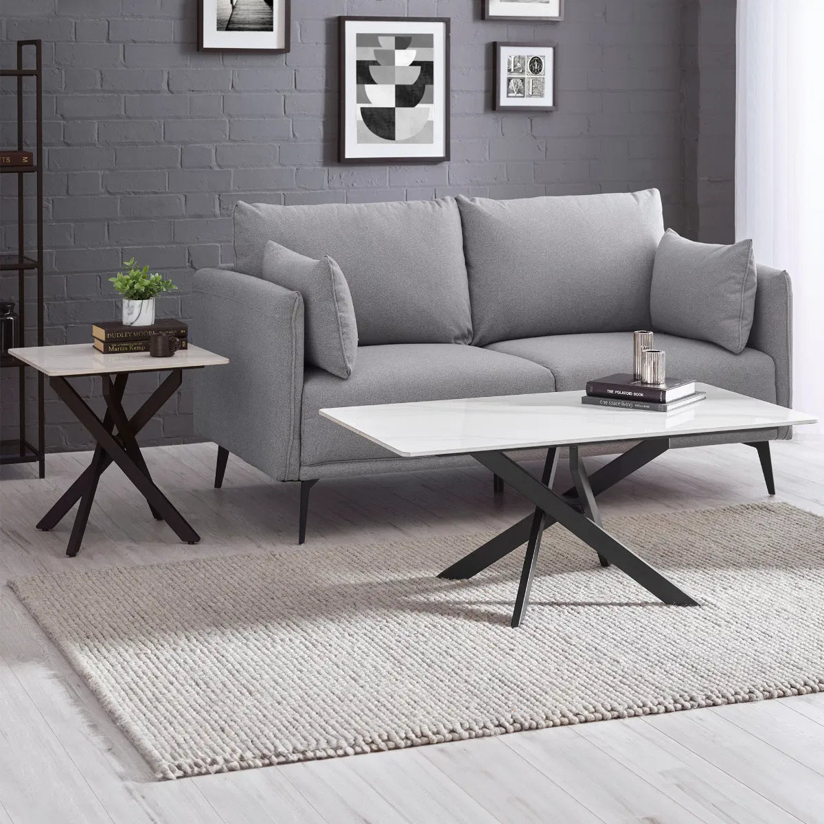 Bradley White Marble Coffee Table