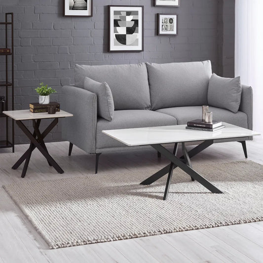 Bradley White Marble Coffee Table