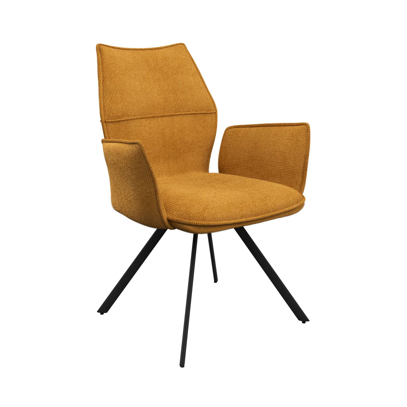 Como Fabric Dining Armchair Mustard