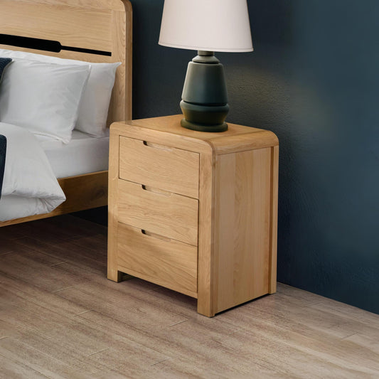 Curve 3 Drawer Bedside