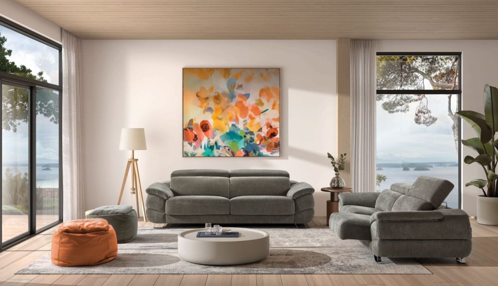Dalmata Italian Leather sofa | Electric Slider