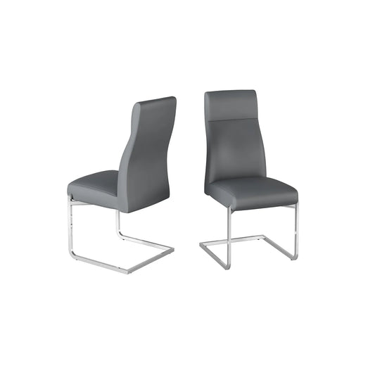 Paolo Leather Dining Chair Grey