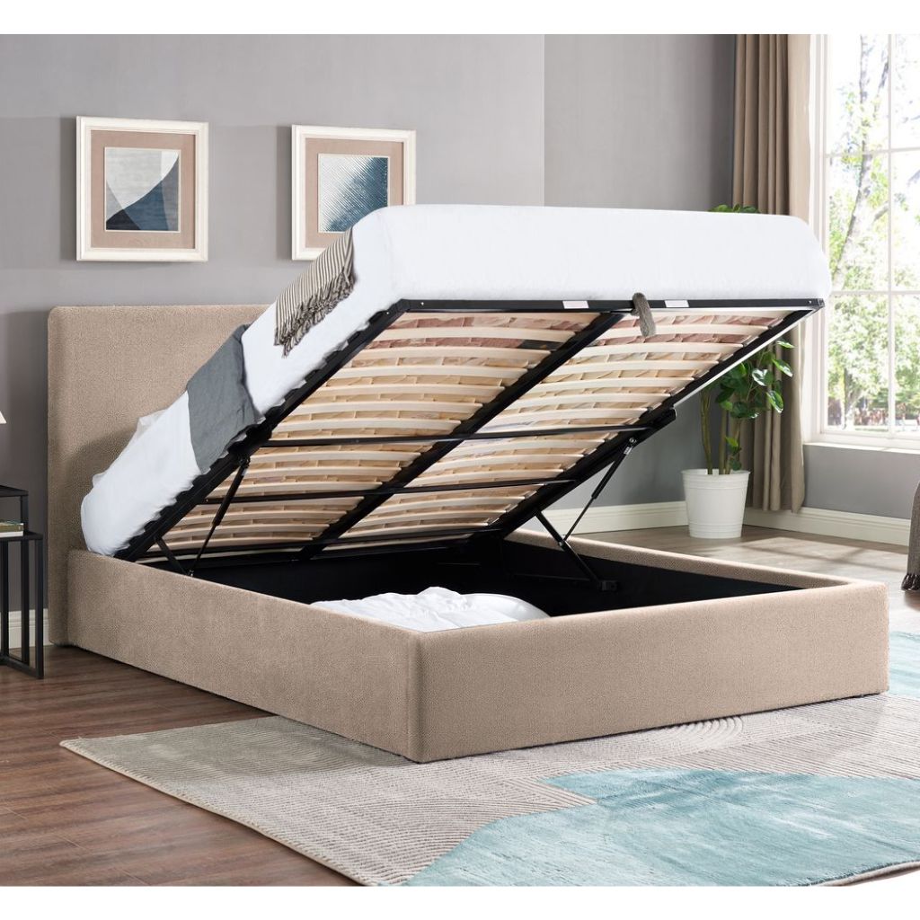 Ezra Beige Ottoman Bedframe Range - image 2