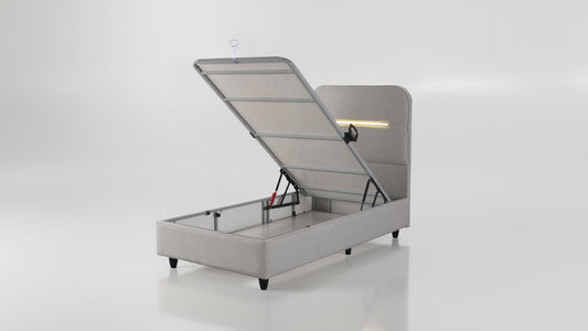 The Hempoil 3ft Bed & Mattress Set | Accent LED | Ottoman Storage
