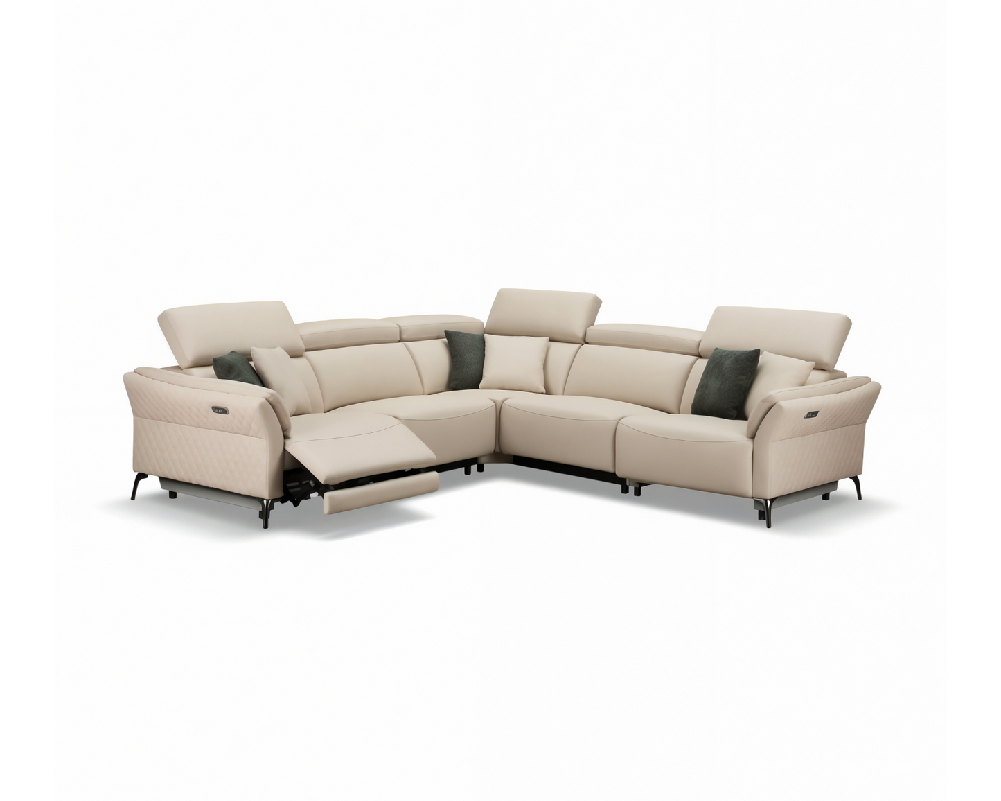 Milan Electric Corner in Cream Leather