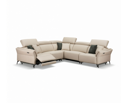 Milan Electric Corner in Cream Leather