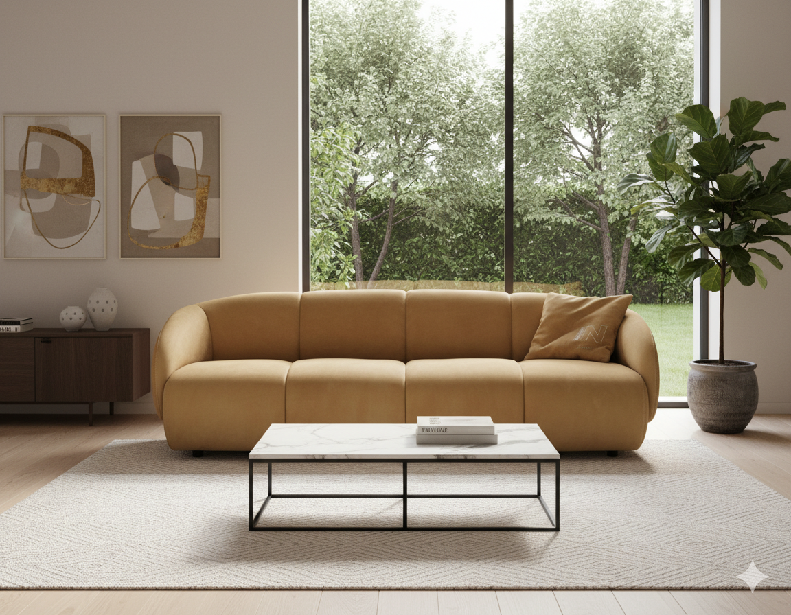Flower Italian Leather Sofa | New Arrival