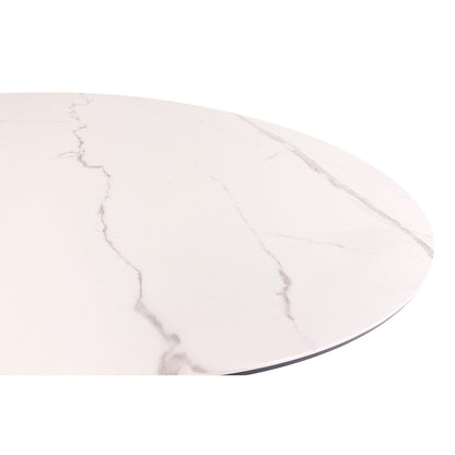 Giotto 1.6M Round Volkas White Ceramic Table