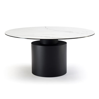 Giotto 1.6M Round Volkas White Ceramic Table