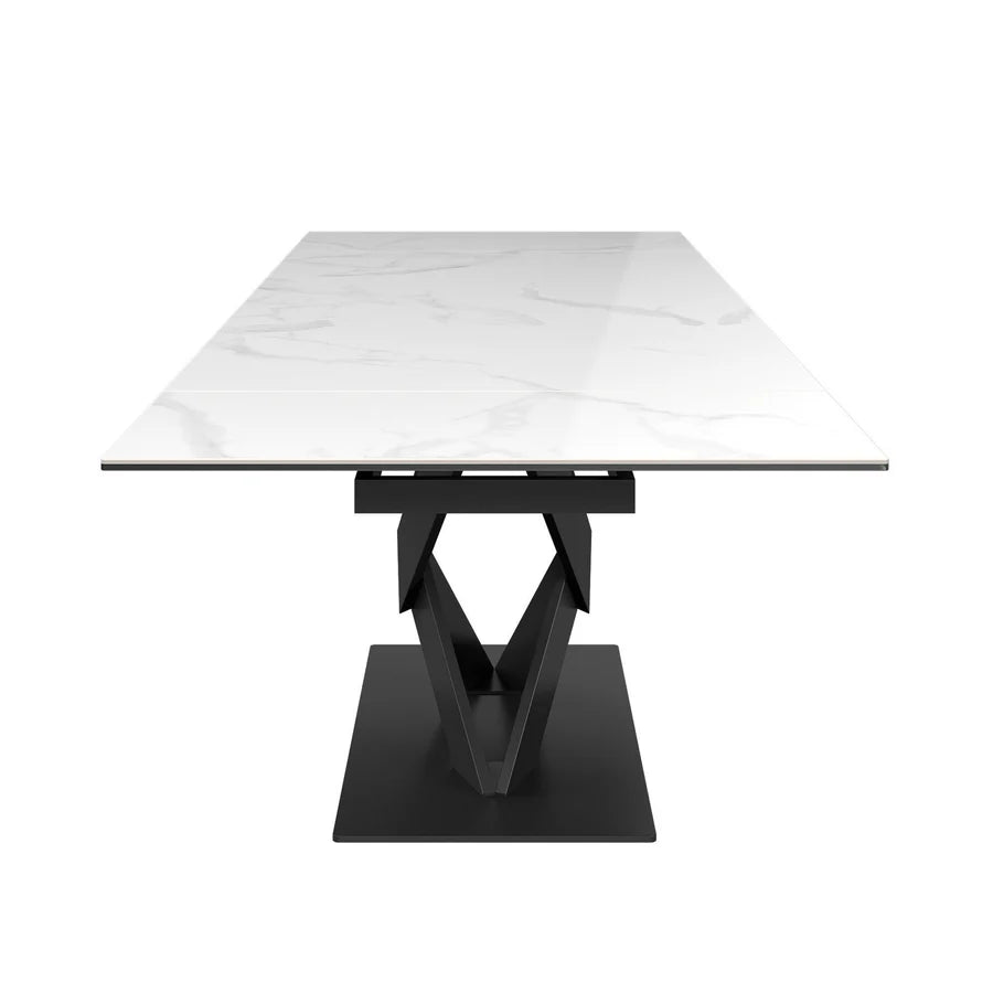 Kenzo 160-240Cm Gloss White Ceramic Pull-Out Extending Dining Table
