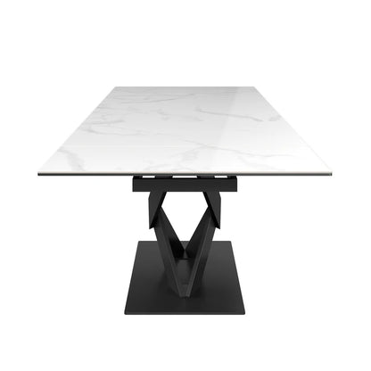 Kenzo 160-240Cm Gloss White Ceramic Pull-Out Extending Dining Table