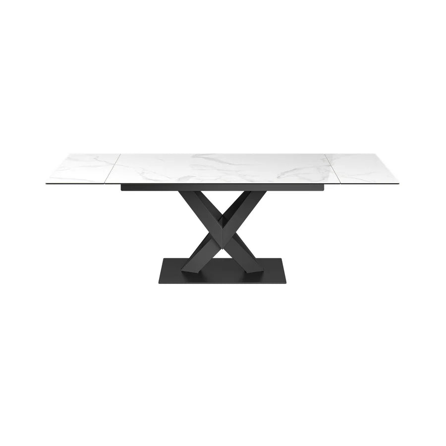 Kenzo 160-240Cm Gloss White Ceramic Pull-Out Extending Dining Table