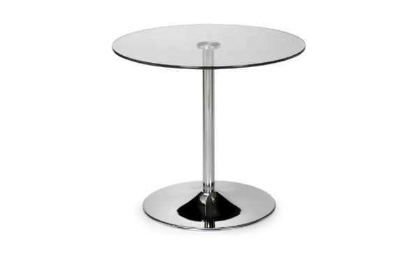 Kudos Chrome & Glass Pedestal Table