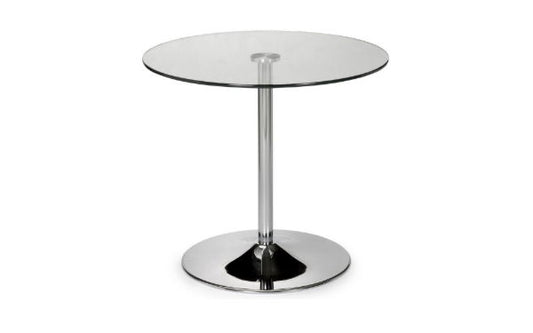 Kudos Chrome & Glass Pedestal Table