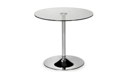 Kudos Chrome & Glass Pedestal Table