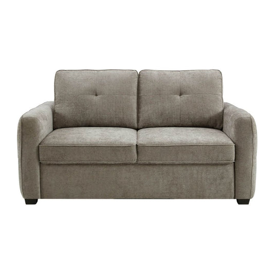 Koda Sofa Bed in Beige - Closed sofa, front view - white background