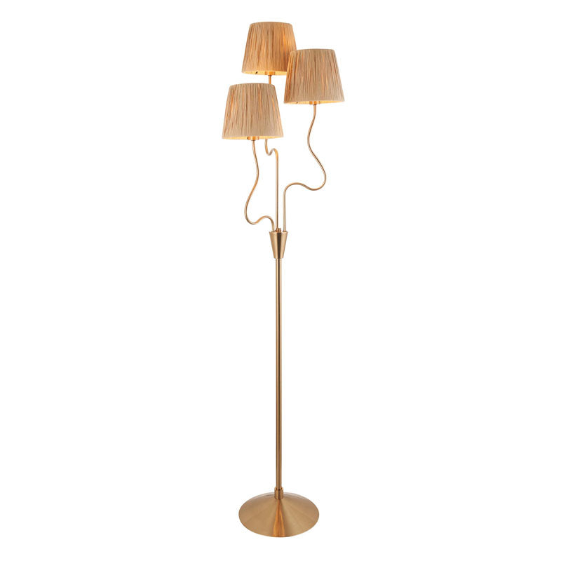 Wriggle 3 Floor Lamp Brushed Aged Brass