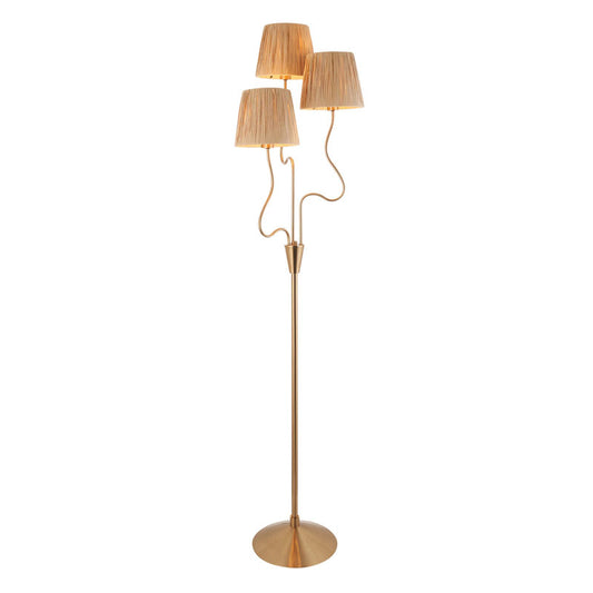 Wriggle 3 Floor Lamp Brushed Aged Brass