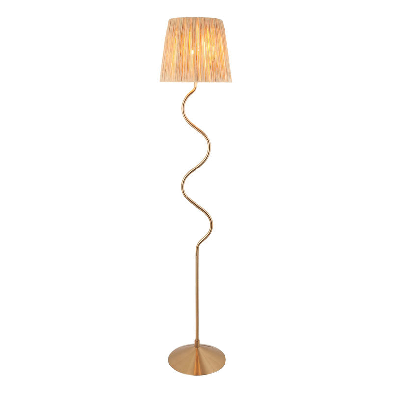 Wriggle 1 Floor Lamp Brushed Aged Brass