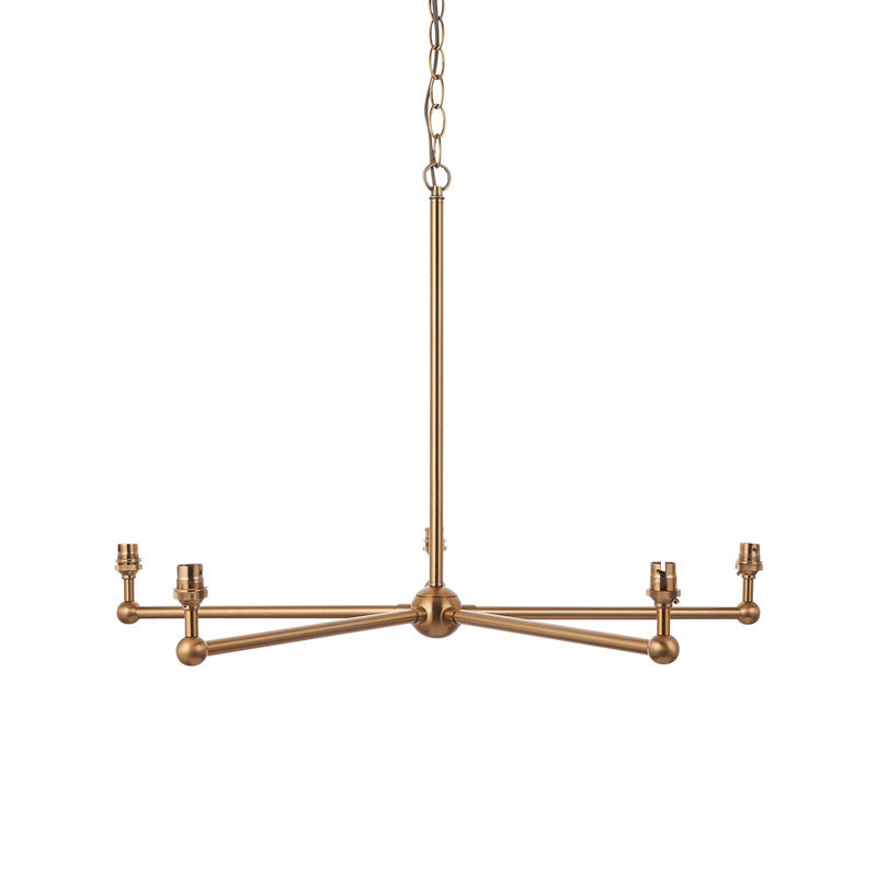 Santiago 5 Pendant Light Fitting Brushed Brass