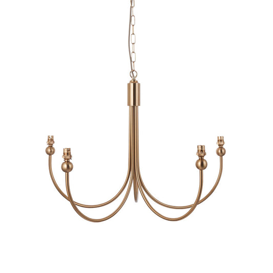 Santiago 5 Pendant Light Fitting Curved Brass