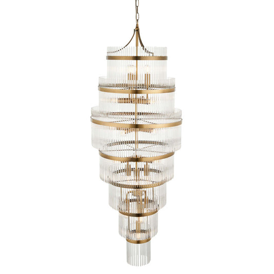 Marietta Grand 21 Pendant Light Antique Brass