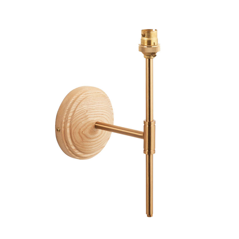 Wood T Bar 1 Wall Light Fitting Brushed Aged Brass