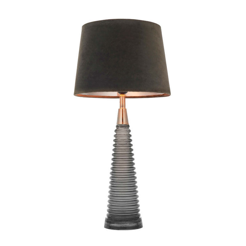 Naia 1 Table Light Grey Glass & Mocha