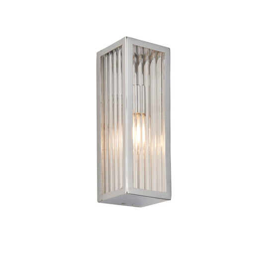 Newham Bathroom 1 Wall Light Chrome/Clear Ribbed