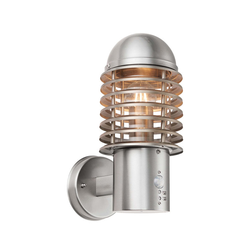 Louvre PIR Wall Light Brushed Steel