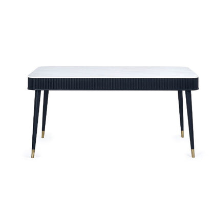 Louis Fluted Stone Top Dining Table With Drawers