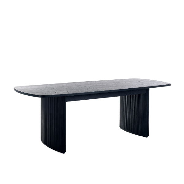Louis Black Fluted Extending Dining Table
