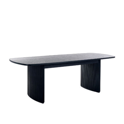 Louis Black Fluted Extending Dining Table
