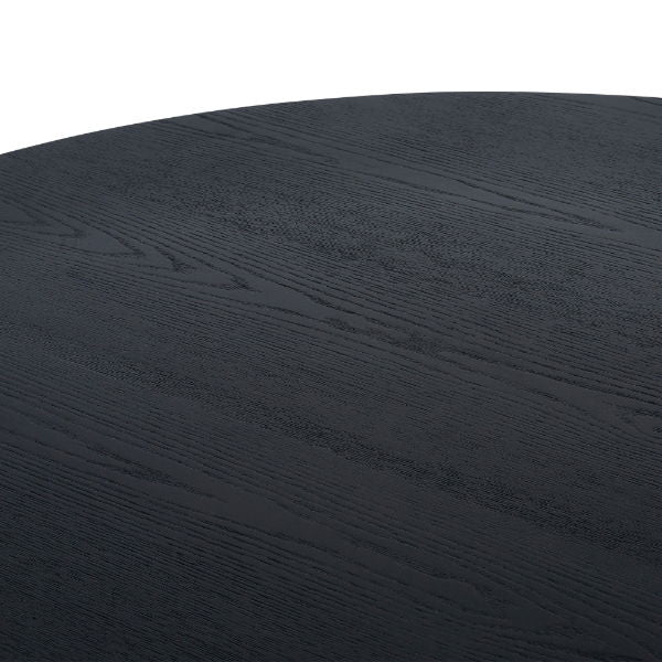 Louis Black Fluted Round Dining Table