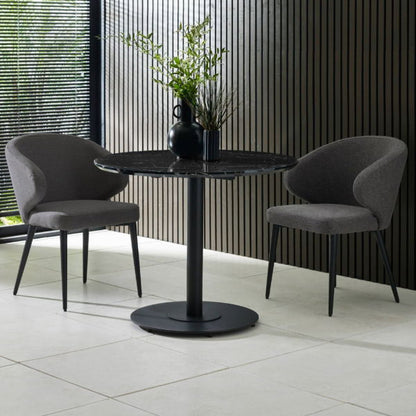 Luca Black Marble Round Dining Table