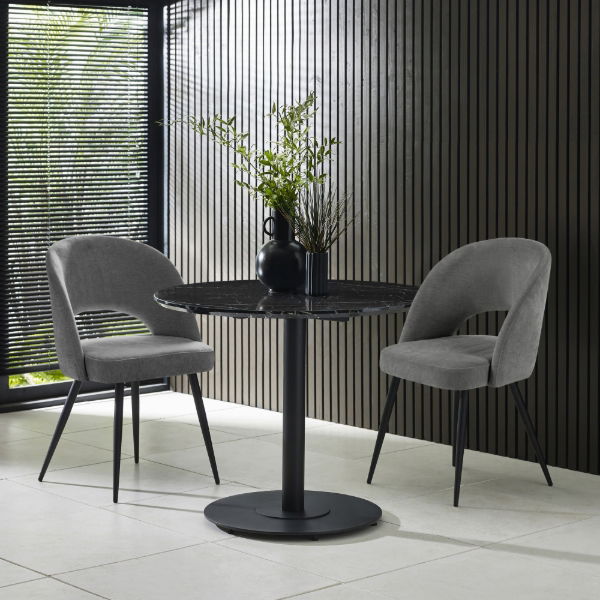Luca Black Marble Round Dining Table