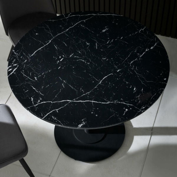 Luca Black Marble Round Dining Table