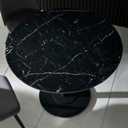 Luca Black Marble Round Dining Table