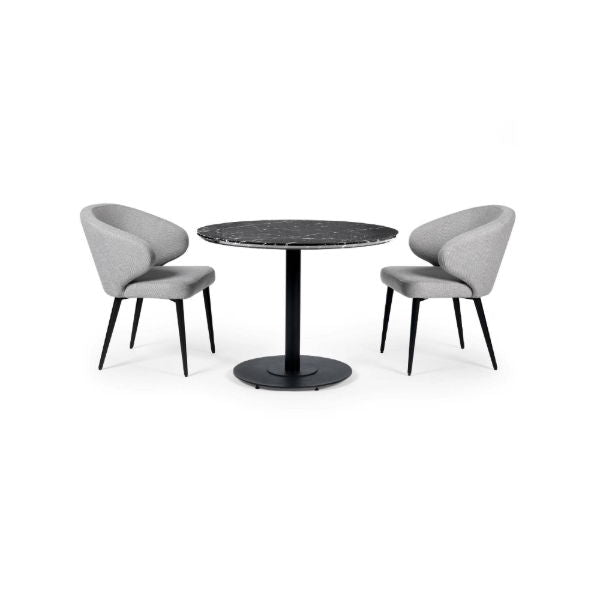 Luca Black Marble Round Dining Table