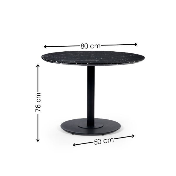 Luca Black Marble Round Dining Table