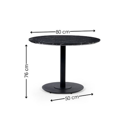 Luca Black Marble Round Dining Table