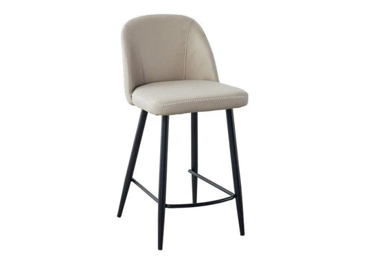 Leo Bar Stool Taupe with Black Legs