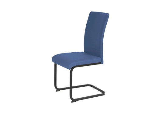Liana Blue Chair PU - Black Legs