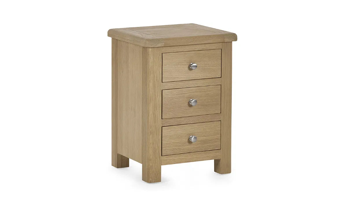 Memphis Limed Oak 3 Drawer Bedside