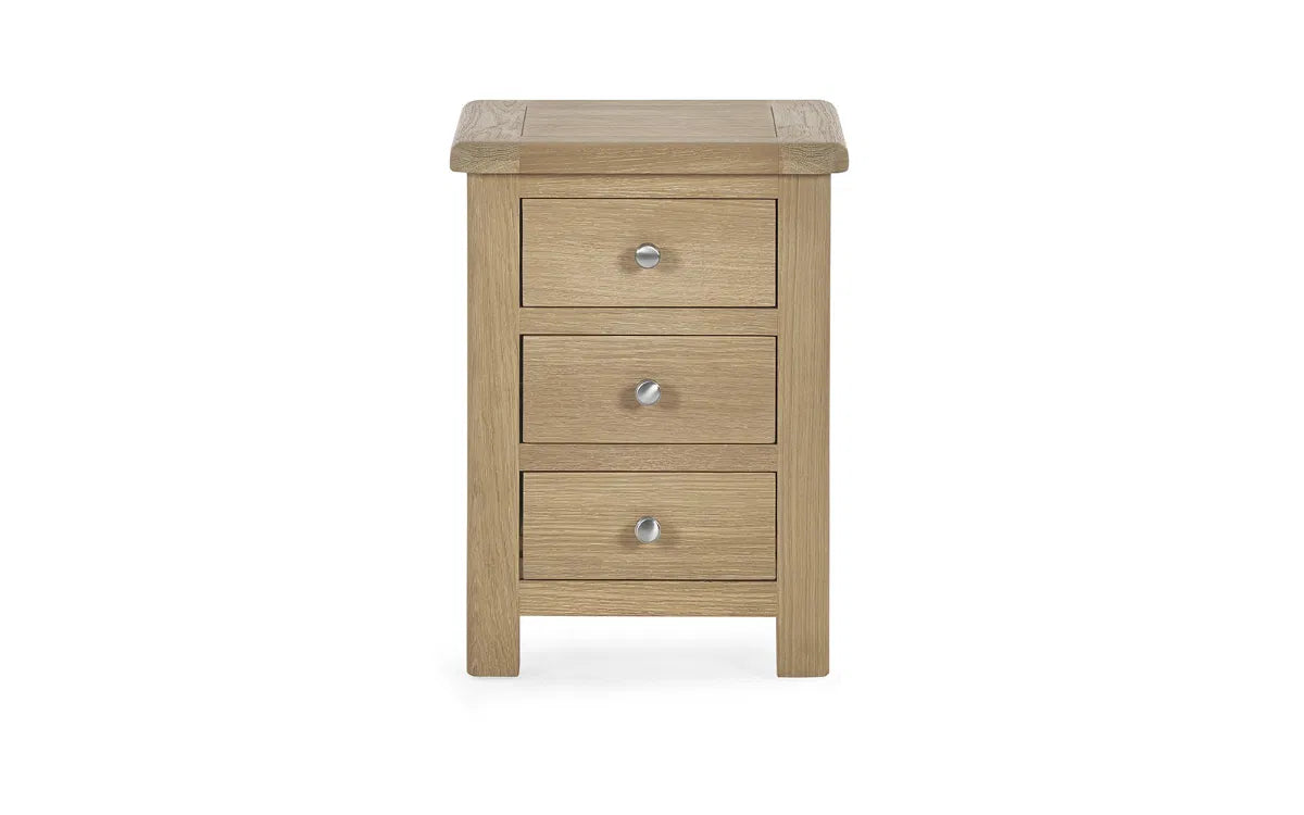 Memphis Limed Oak 3 Drawer Bedside