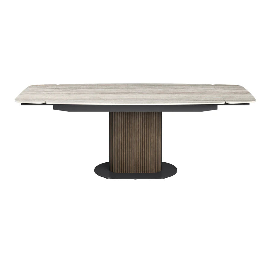 Modena 160-220cm Travertine Ceramic Extending Dining Table