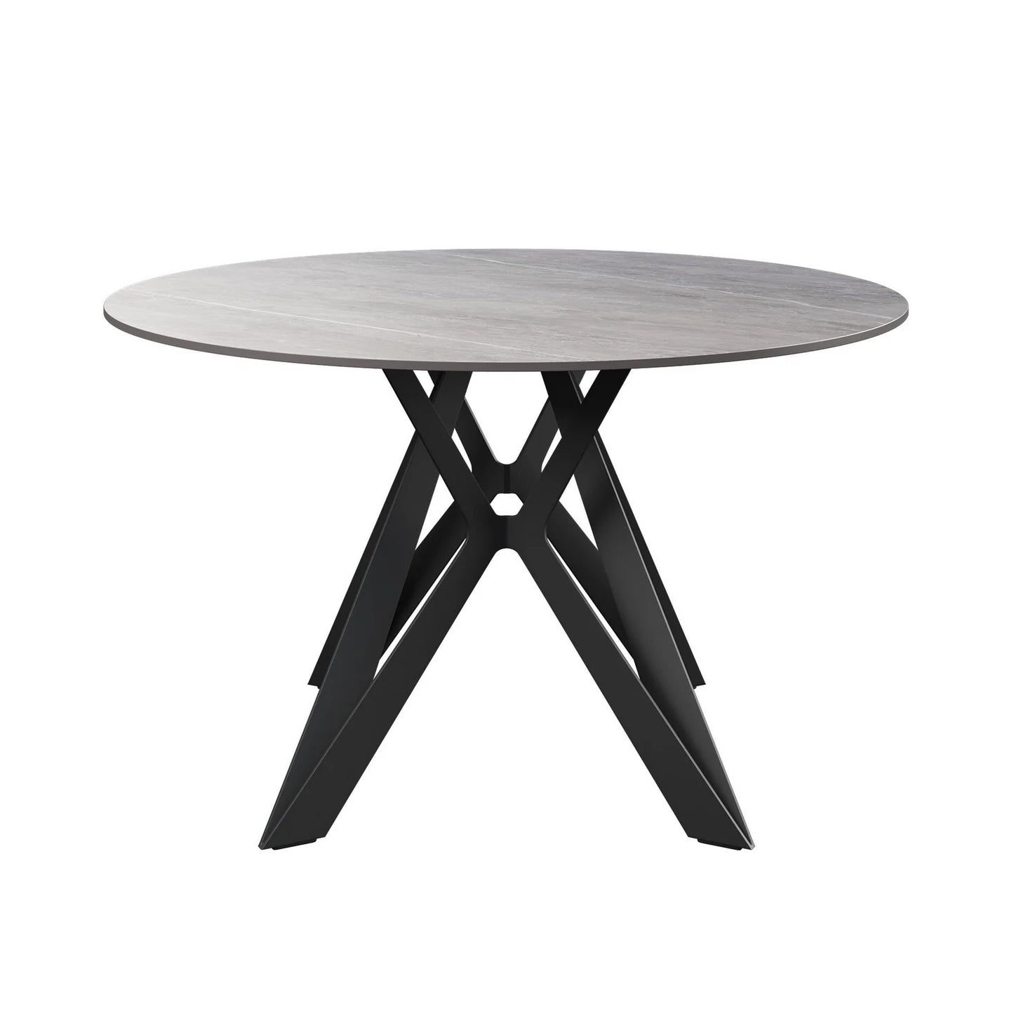 Murano 120Cm Round Mid Grey Ceramic Dining Table