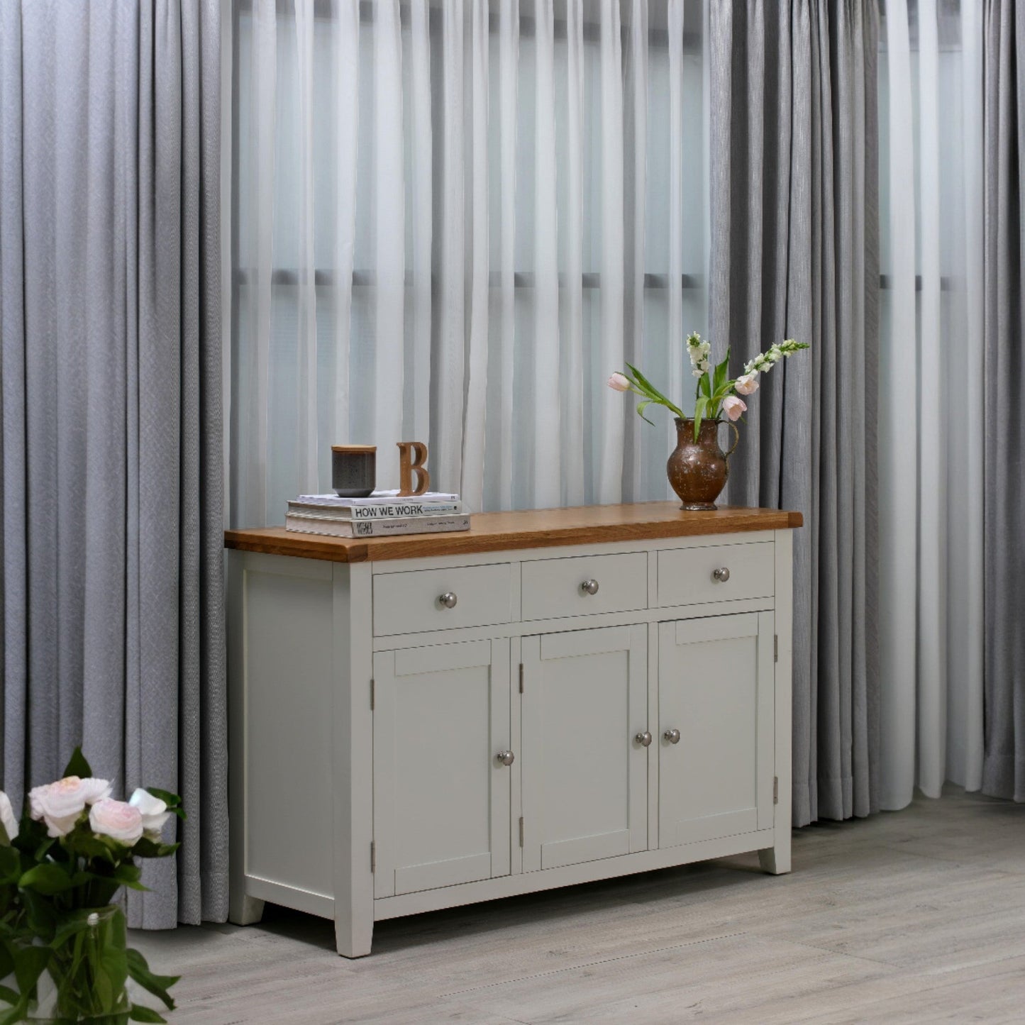 MELBOURNE WHITE 3 DOOR SIDEBOARD